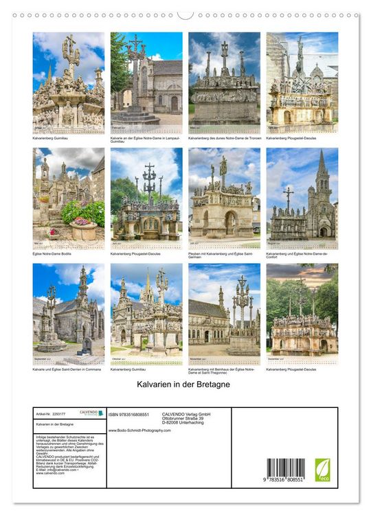 Produktbild: Kalvarien in der Bretagne (hochwertiger Premium Wandkalender 2027 DIN A2 hoch), Kunstdruck in Hochglanz