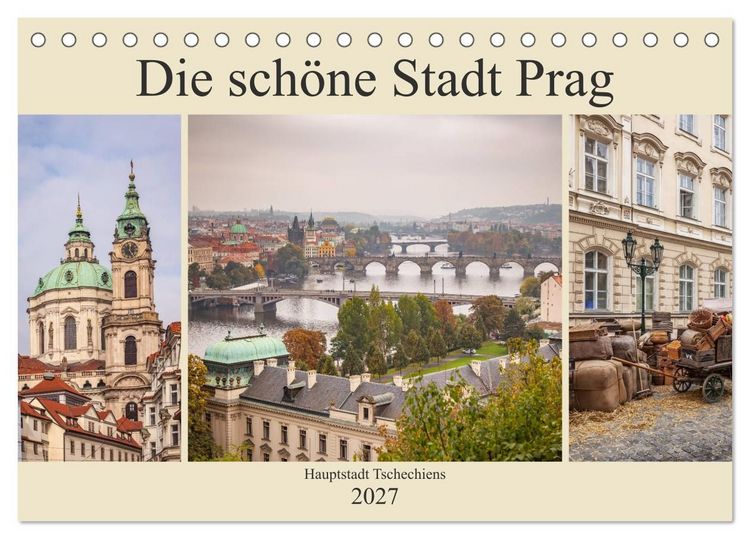 Produktbild: Die sch&ouml;ne Stadt Prag (Tischkalender 2027 DIN A5 quer), CALVENDO Monatskalender