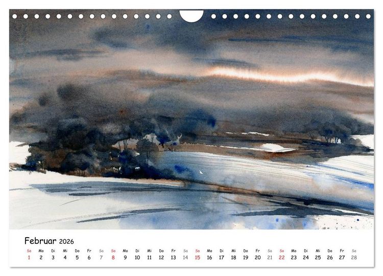 Produktbild: Landschaft in Aquarellfarbe (Wandkalender 2026 DIN A4 quer), CALVENDO Monatskalender