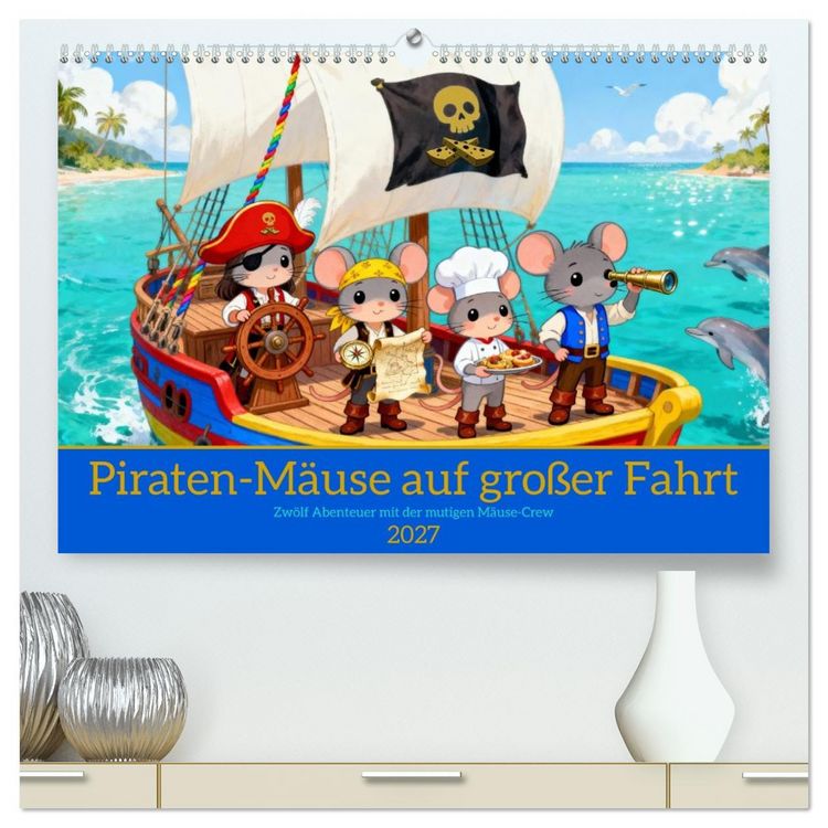 Produktbild: Piraten-M&auml;use auf gro&szlig;er Fahrt (hochwertiger Premium Wandkalender 2027 DIN A2 quer), Kunstdruck in Hochglanz