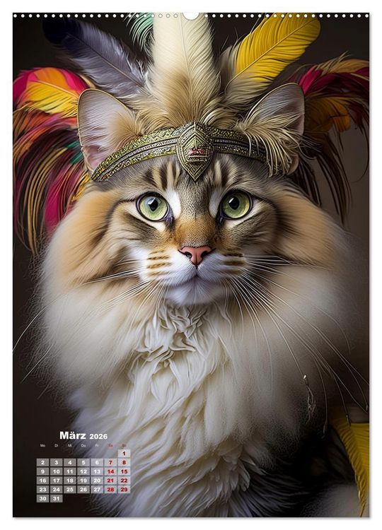 Produktbild: Inka Katzen - Katzen sind die wahren Herrscher (hochwertiger Premium Wandkalender 2026 DIN A2 hoch), Kunstdruck in Hochglanz