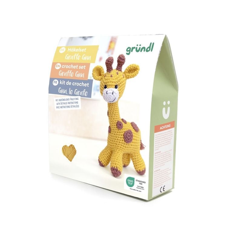 Produktbild: gr&uuml;ndl H&auml;keltier Giraffe Gina, N&auml;hset, H&auml;kelset