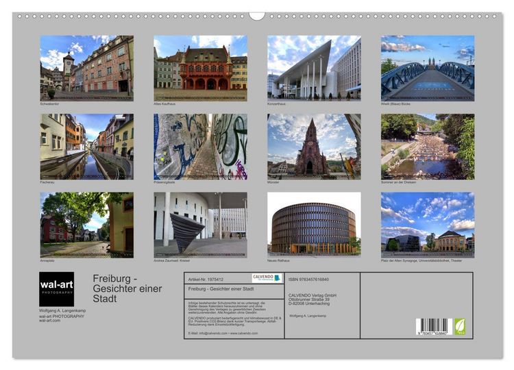 Produktbild: Freiburg - Gesichter einer Stadt (Wandkalender 2026 DIN A2 quer), CALVENDO Monatskalender