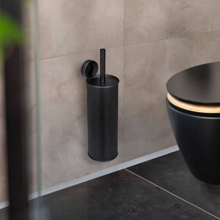 Produktbild: Static-Loc&reg; Plus WC-Garnitur Mod. Pavia Schwarz, geschlossen, Befestigen ohne Bohren