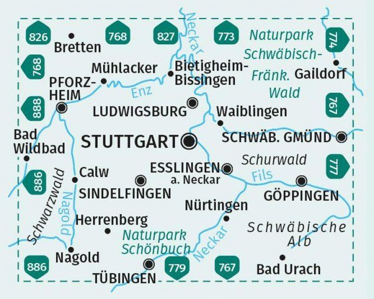 Produktbild: KOMPASS Wanderkarten-Set 780 Stuttgart und Umgebung (2 Karten) 1:50.000