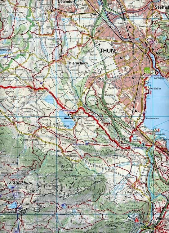 Produktbild: Thunersee / Adelboden - Kandersteg 30 Wanderkarte 1:40 000 matt laminiert