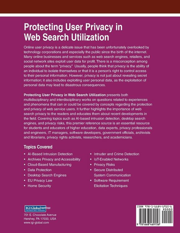 Produktbild: Protecting User Privacy in Web Search Utilization