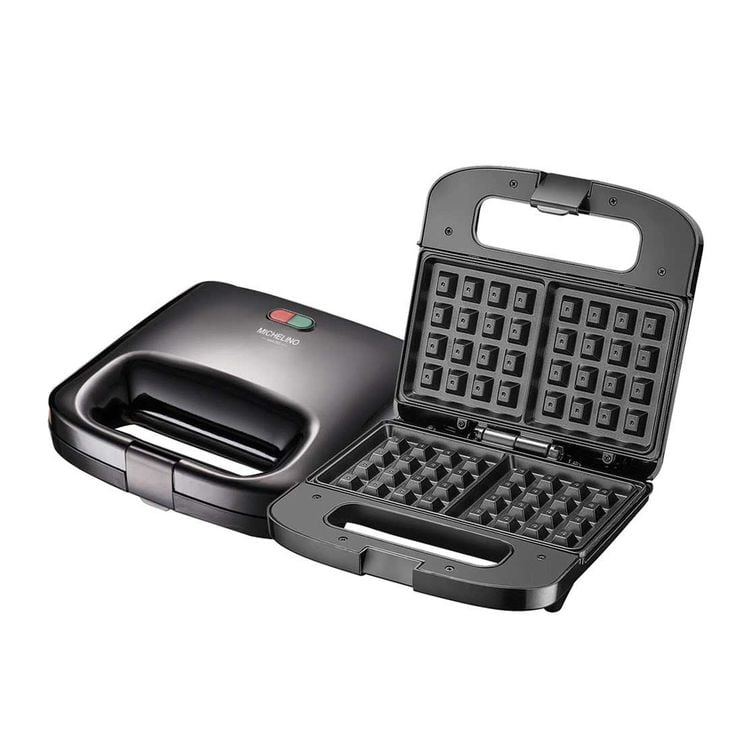 Michelino Doppelwaffeleisen eckig schwarz 750 W