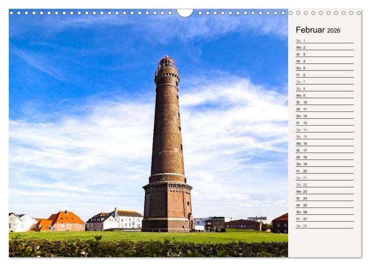 Produktbild: BORKUM Geburtstagskalender mit Planerfunktion (Wandkalender 2026 DIN A3 quer), CALVENDO Monatskalender