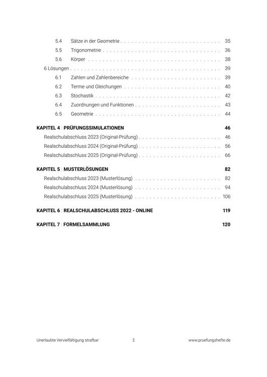 Produktbild: Pr&uuml;fungsheft & Training - 2026 Mathematik Realschule &ndash; Niedersachsen &ndash; Original-Pr&uuml;fungen und L&ouml;sungen