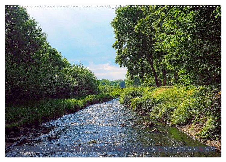 Produktbild: Impressionen - G&uuml;tersloh entlang der Dalke (hochwertiger Premium Wandkalender 2026 DIN A2 quer), Kunstdruck in Hochglanz