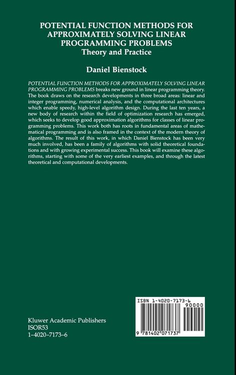 Produktbild: Potential Function Methods for Approximately Solving Linear Programming Problems: Theory and Practice