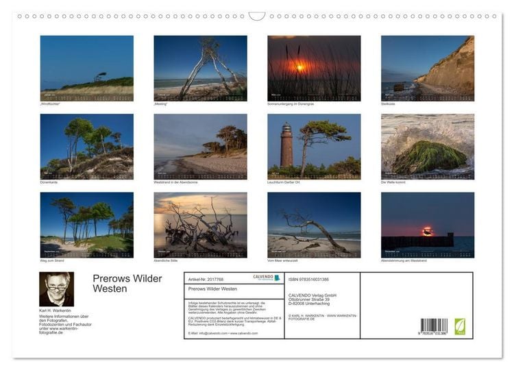 Produktbild: Prerows Wilder Westen (Wandkalender 2026 DIN A2 quer), CALVENDO Monatskalender