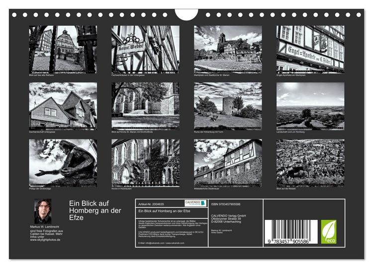Produktbild: Ein Blick auf Homberg an der Efze (Wandkalender 2026 DIN A4 quer), CALVENDO Monatskalender