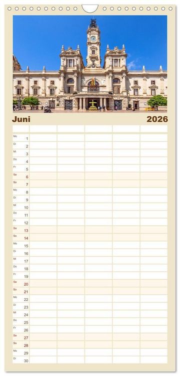 Produktbild: Familienplaner 2026 - Zauberhaftes Valencia mit 5 Spalten (Wandkalender, 21 x 45 cm) CALVENDO