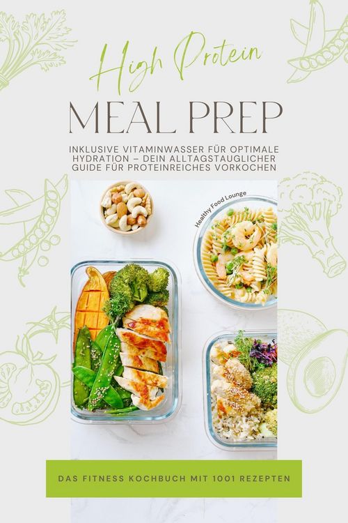 Produktbild: High Protein Meal Prep - Das Fitness Kochbuch mit 1001 Rezepten: Inklusive Vitaminwasser f&uuml;r optimale Hydration - Dein alltagstauglicher Guide f&uuml;r pro