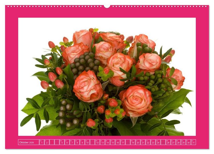 Produktbild: F&uuml;r jeden Monat ein Dankesch&ouml;n an Dich! - 12 Blumenstr&auml;u&szlig;e (hochwertiger Premium Wandkalender 2026 DIN A2 quer), Kunstdruck in Hochglanz