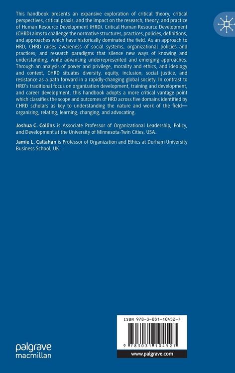 Produktbild: The Palgrave Handbook of Critical Human Resource Development