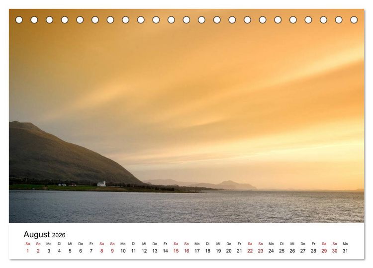 Produktbild: Hurtigruten - Bezaubernde Sch&ouml;nheit der norwegischen K&uuml;ste (Tischkalender 2026 DIN A5 quer), CALVENDO Monatskalender