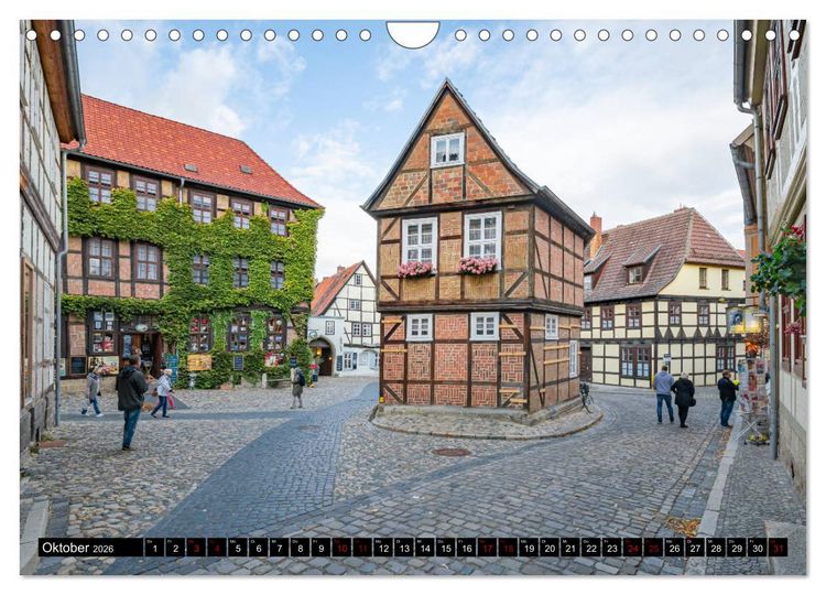 Produktbild: Fachwerkstadt Quedlinburg (Wandkalender 2026 DIN A4 quer), CALVENDO Monatskalender