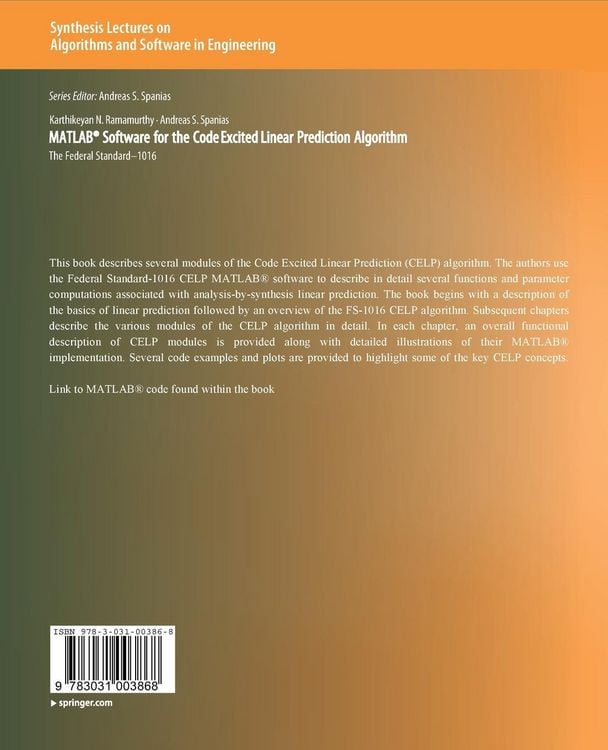 Produktbild: MATLAB&reg; Software for the Code Excited Linear Prediction Algorithm