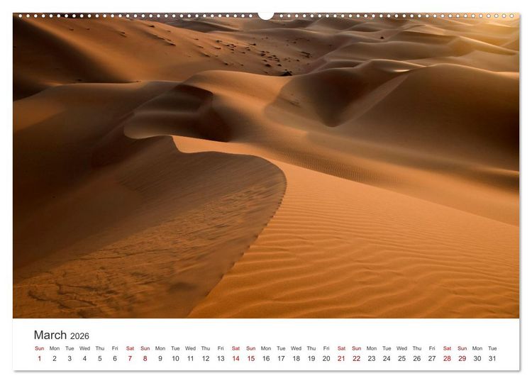 Produktbild: Desert dunes in Abu Dhabi (High Quality Premium Wall Calendar 2026 DIN A2 landscape),CALVENDO 12 Month Wall Calendar