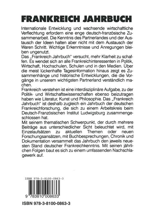 Produktbild: Frankreich-Jahrbuch 1990