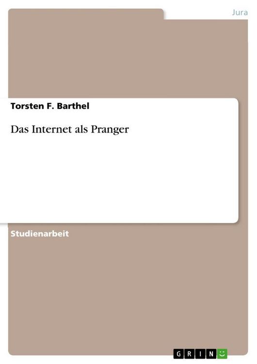 Produktbild: Das Internet als Pranger