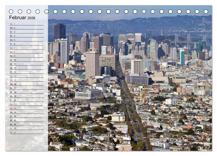 Produktbild: SAN FRANCISCO Traumstadt in Kalifornien (Tischkalender 2026 DIN A5 quer), CALVENDO Monatskalender