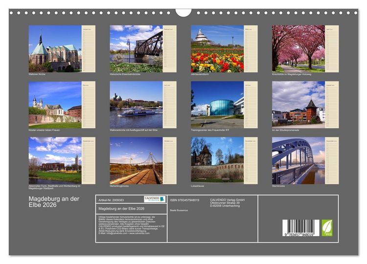 Produktbild: Magdeburg an der Elbe 2026 (Wandkalender 2026 DIN A3 quer), CALVENDO Monatskalender