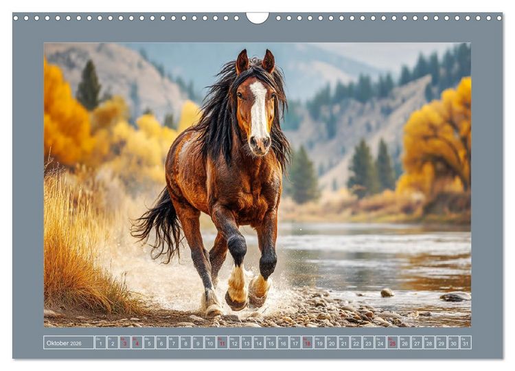 Produktbild: Mustangs. Pferde in ihrer wildesten Sch&ouml;nheit (Wandkalender 2026 DIN A3 quer), CALVENDO Monatskalender
