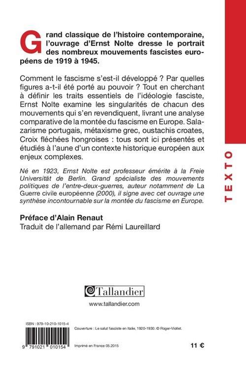 Produktbild: Les mouvements fascistes : l'Europe de 1919 &agrave; 1945