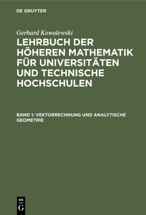 Produktbild: Vektorrechnung und analytische Geometrie