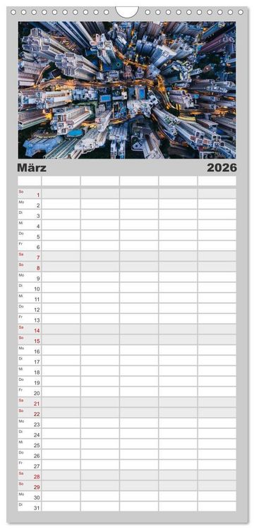 Produktbild: Familienplaner 2026 - Weltst&auml;dte - Iconic world cities mit 5 Spalten (Wandkalender, 21 x 45 cm) CALVENDO