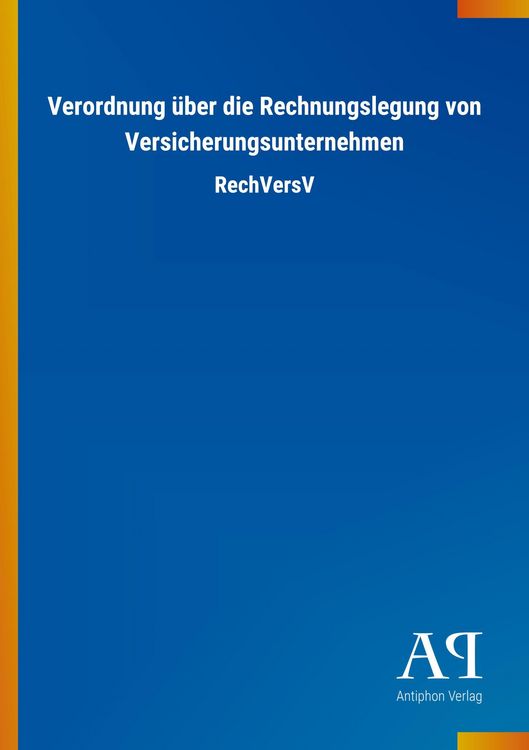 Produktbild: Verordnung &uuml;ber die Rechnungslegung von Versicherungsunternehmen