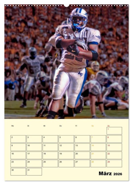 Produktbild: American Football, Team-Arbeit (hochwertiger Premium Wandkalender 2026 DIN A2 hoch), Kunstdruck in Hochglanz