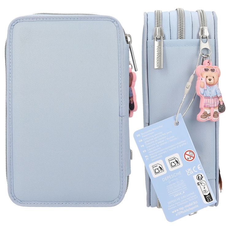 Produktbild: TOPModel 3 Fach Federtasche mit Applikation TEAM TEDDY