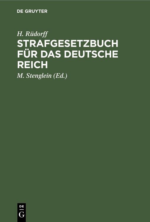 Produktbild: Strafgesetzbuch f&uuml;r das deutsche Reich