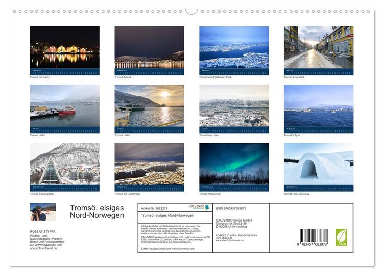 Produktbild: Troms&ouml;, eisiges Nord-Norwegen (hochwertiger Premium Wandkalender 2026 DIN A2 quer), Kunstdruck in Hochglanz