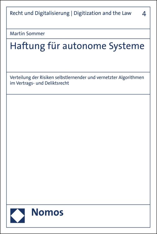 Produktbild: Haftung f&uuml;r autonome Systeme