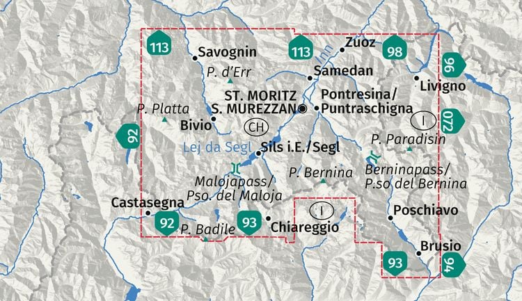 Produktbild: KOMPASS Wanderkarte 99 Oberengadin / Alta Engadina 1:40.000