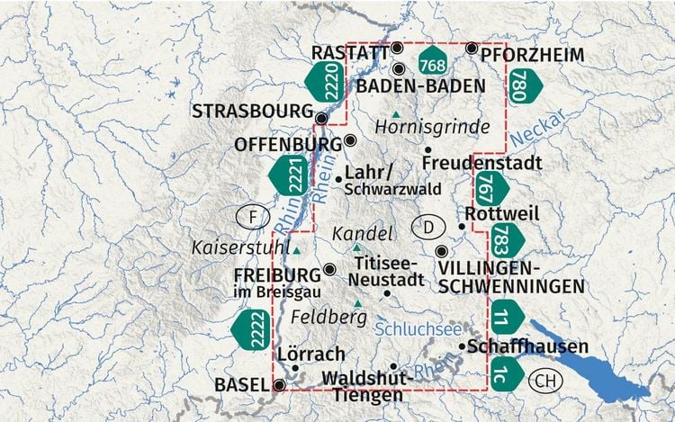 Produktbild: KOMPASS Wanderkarten-Set 888 Schwarzwald Gesamt (4 Karten) 1:50.000