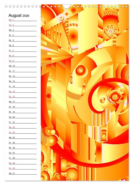 Produktbild: Geometrische Raumeindr&uuml;cke Planer (Wandkalender 2026 DIN A3 hoch), CALVENDO Monatskalender