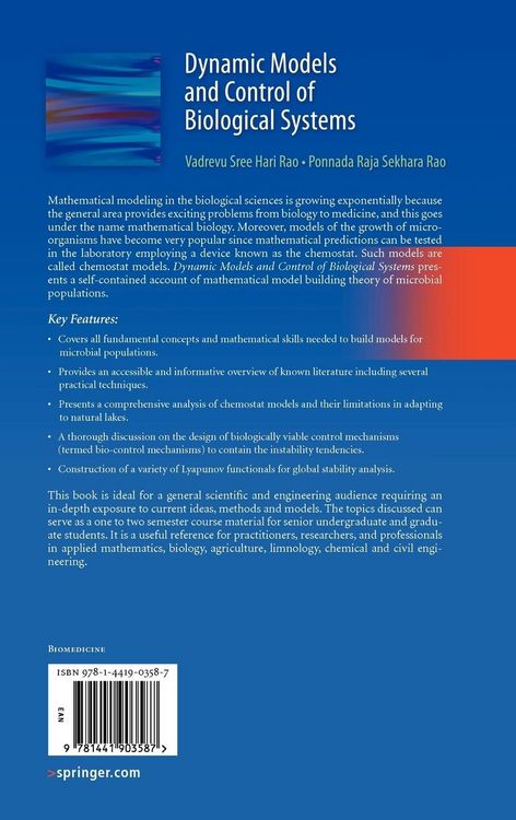 Produktbild: Dynamic Models and Control of Biological Systems