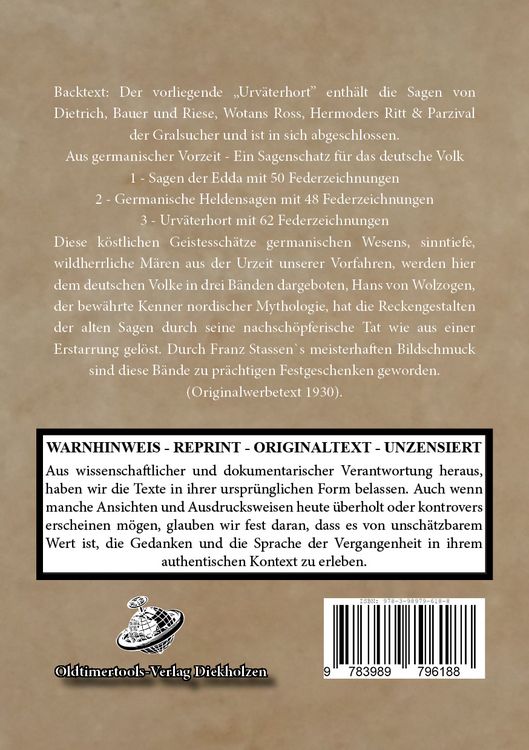 Produktbild: Urv&auml;terhort &ndash; Germanische G&ouml;tter- und Heldensagen mit 62 Federzeichnungen von Franz Stassen