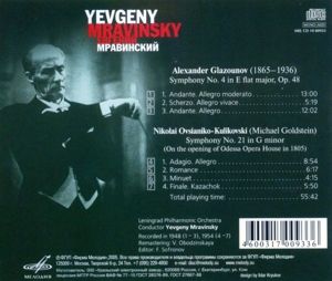Produktbild: Mravinsky, E: Mravinsky Ed.3 V.1-Sinf.4 & 21