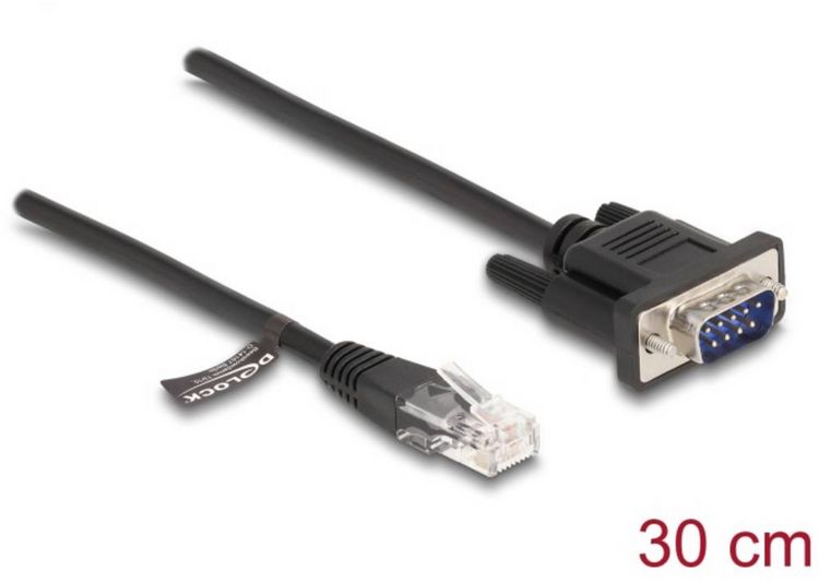 Produktbild: Delock 88008 RJ45 / Seriell Patchkabel 0.30m Schwarz 1St.