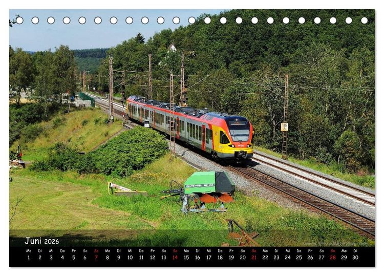 Produktbild: Eisenbahn im Kreis Siegen-Wittgenstein (Tischkalender 2026 DIN A5 quer), CALVENDO Monatskalender