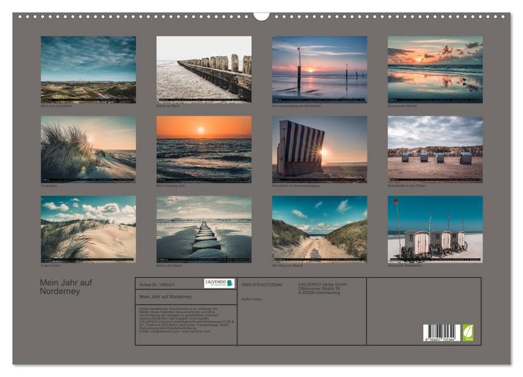 Produktbild: Mein Jahr auf Norderney (Wandkalender 2026 DIN A2 quer), CALVENDO Monatskalender