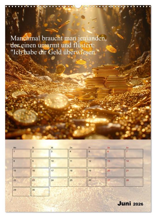 Produktbild: Der Geld-Anlock-Kalender (hochwertiger Premium Wandkalender 2026 DIN A2 hoch), Kunstdruck in Hochglanz